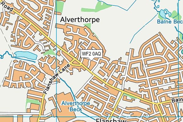 WF2 0AQ map - OS VectorMap District (Ordnance Survey)