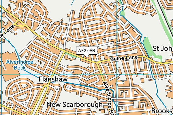 WF2 0AR map - OS VectorMap District (Ordnance Survey)