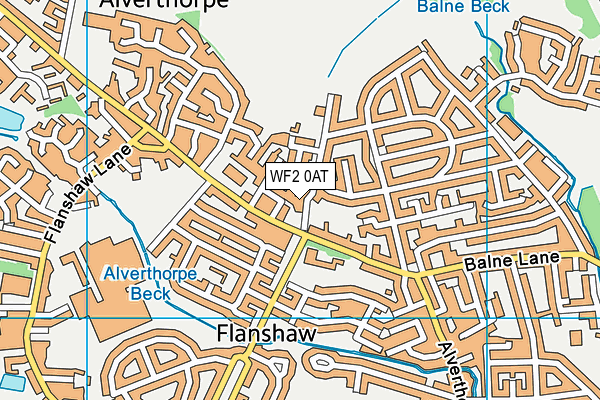 WF2 0AT map - OS VectorMap District (Ordnance Survey)