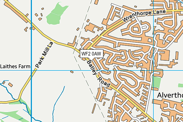 WF2 0AW map - OS VectorMap District (Ordnance Survey)