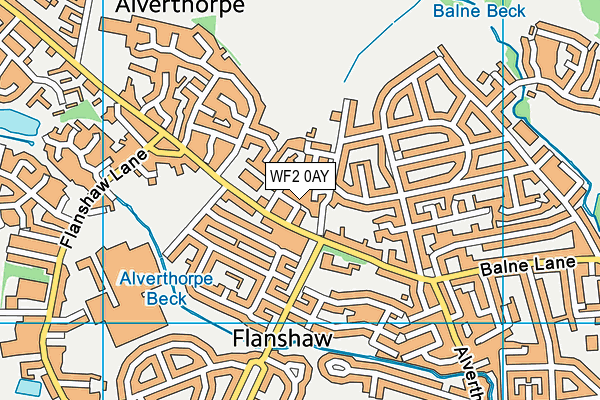 WF2 0AY map - OS VectorMap District (Ordnance Survey)