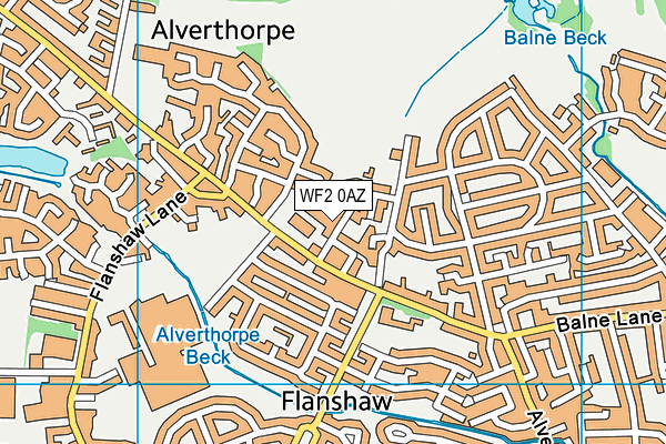 WF2 0AZ map - OS VectorMap District (Ordnance Survey)