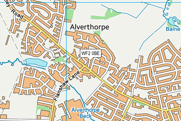 WF2 0BE map - OS VectorMap District (Ordnance Survey)