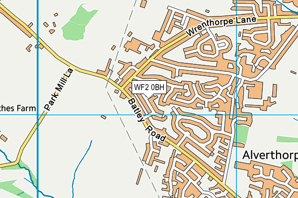 WF2 0BH map - OS VectorMap District (Ordnance Survey)