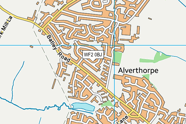 WF2 0BJ map - OS VectorMap District (Ordnance Survey)