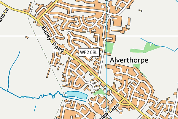 WF2 0BL map - OS VectorMap District (Ordnance Survey)