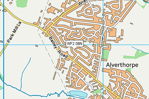 WF2 0BN map - OS VectorMap District (Ordnance Survey)