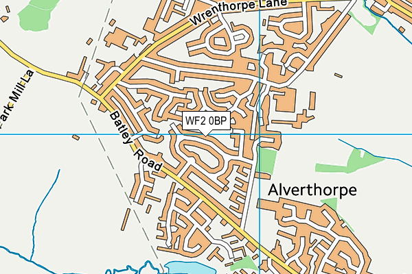 WF2 0BP map - OS VectorMap District (Ordnance Survey)