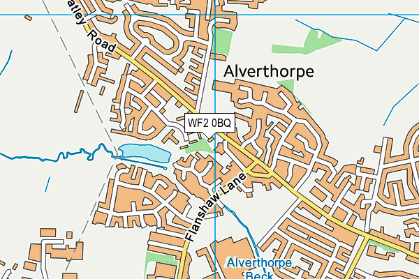 WF2 0BQ map - OS VectorMap District (Ordnance Survey)