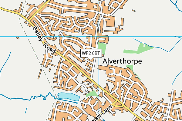 WF2 0BT map - OS VectorMap District (Ordnance Survey)