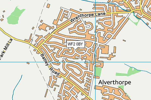 WF2 0BY map - OS VectorMap District (Ordnance Survey)