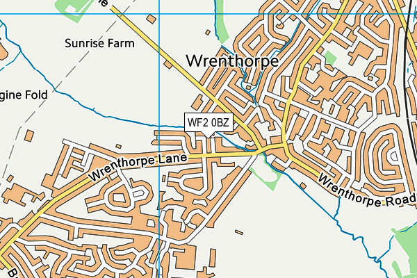 WF2 0BZ map - OS VectorMap District (Ordnance Survey)