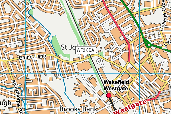 WF2 0DA map - OS VectorMap District (Ordnance Survey)