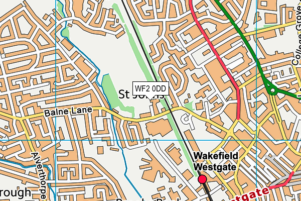 WF2 0DD map - OS VectorMap District (Ordnance Survey)