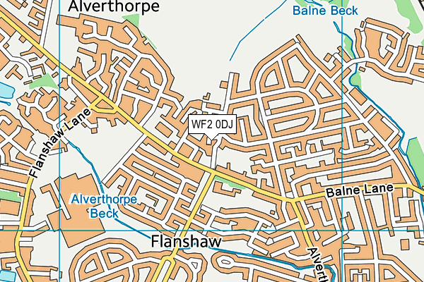 WF2 0DJ map - OS VectorMap District (Ordnance Survey)