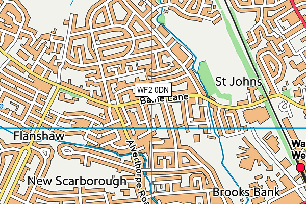 WF2 0DN map - OS VectorMap District (Ordnance Survey)