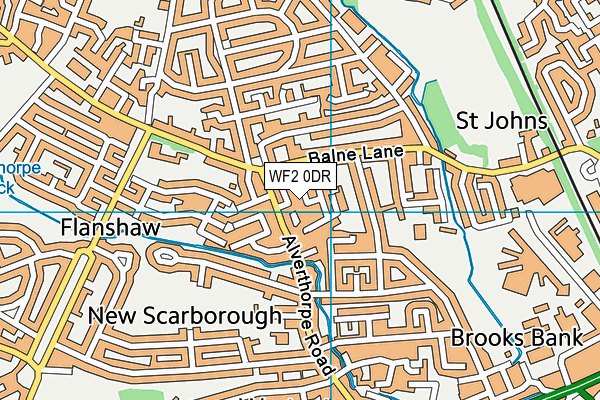 WF2 0DR map - OS VectorMap District (Ordnance Survey)