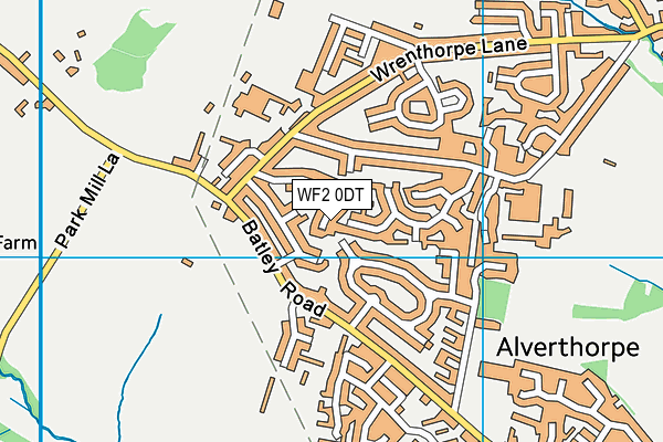 WF2 0DT map - OS VectorMap District (Ordnance Survey)