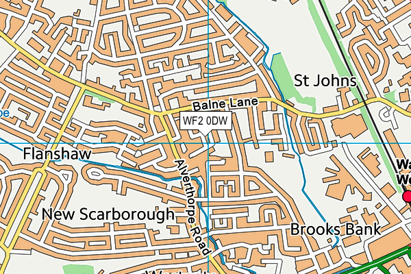 WF2 0DW map - OS VectorMap District (Ordnance Survey)