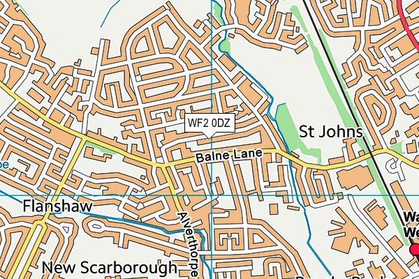 WF2 0DZ map - OS VectorMap District (Ordnance Survey)