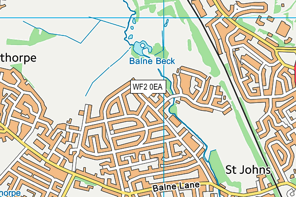 WF2 0EA map - OS VectorMap District (Ordnance Survey)