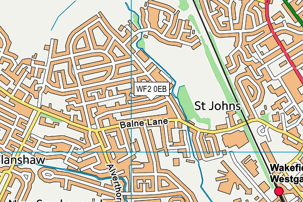 WF2 0EB map - OS VectorMap District (Ordnance Survey)