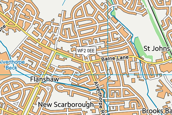 WF2 0EE map - OS VectorMap District (Ordnance Survey)