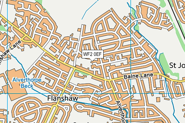 WF2 0EF map - OS VectorMap District (Ordnance Survey)