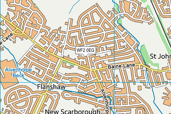 WF2 0EG map - OS VectorMap District (Ordnance Survey)
