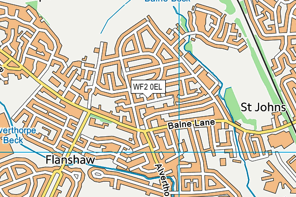 WF2 0EL map - OS VectorMap District (Ordnance Survey)