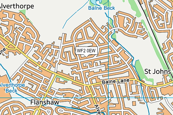 WF2 0EW map - OS VectorMap District (Ordnance Survey)