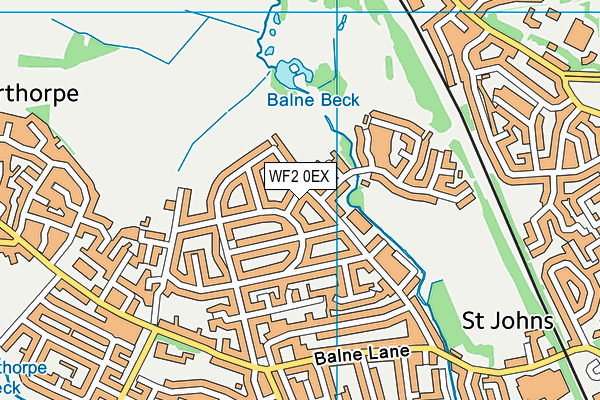 WF2 0EX map - OS VectorMap District (Ordnance Survey)
