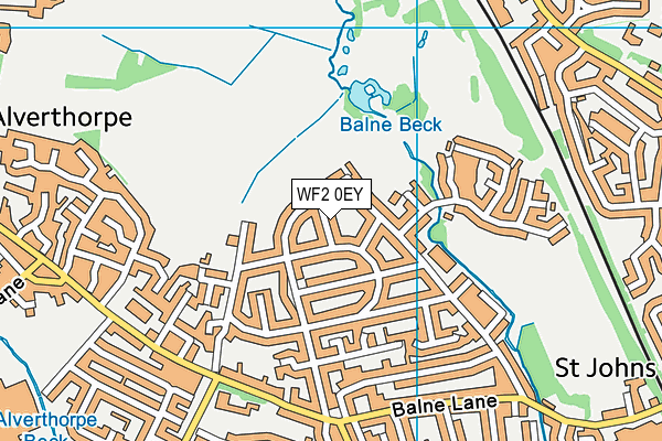 WF2 0EY map - OS VectorMap District (Ordnance Survey)