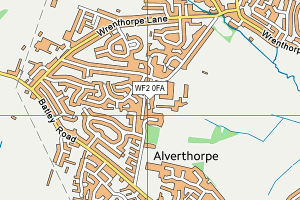 WF2 0FA map - OS VectorMap District (Ordnance Survey)