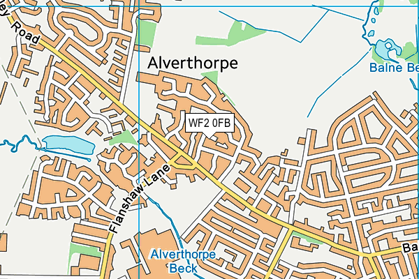 WF2 0FB map - OS VectorMap District (Ordnance Survey)