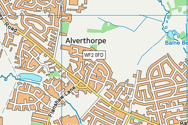 WF2 0FD map - OS VectorMap District (Ordnance Survey)