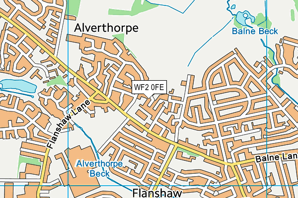 WF2 0FE map - OS VectorMap District (Ordnance Survey)