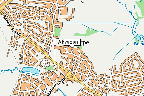 WF2 0FH map - OS VectorMap District (Ordnance Survey)