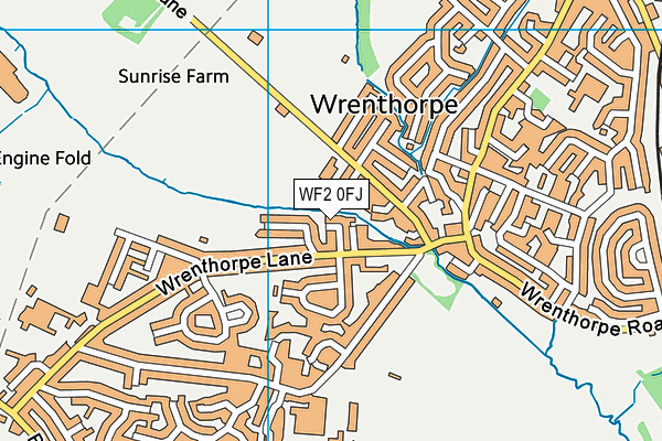 WF2 0FJ map - OS VectorMap District (Ordnance Survey)