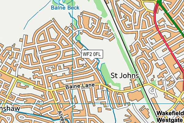 WF2 0FL map - OS VectorMap District (Ordnance Survey)