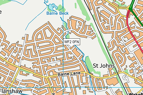 WF2 0FN map - OS VectorMap District (Ordnance Survey)