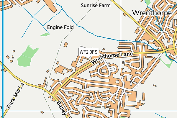 WF2 0FS map - OS VectorMap District (Ordnance Survey)