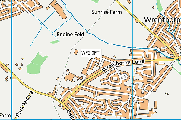 WF2 0FT map - OS VectorMap District (Ordnance Survey)