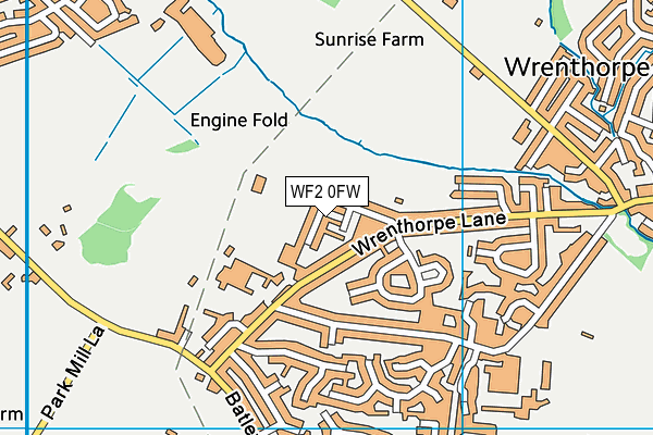 WF2 0FW map - OS VectorMap District (Ordnance Survey)