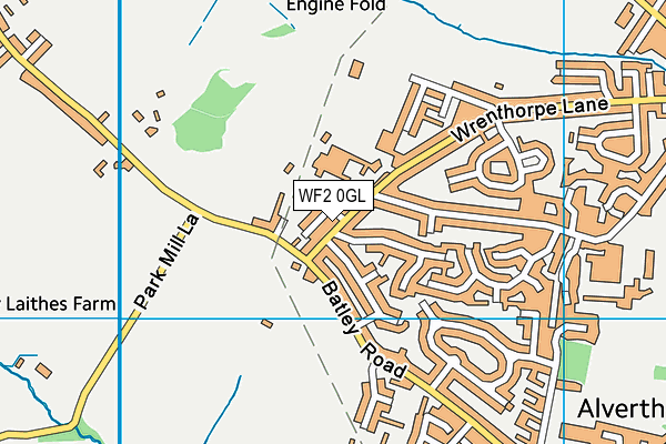 WF2 0GL map - OS VectorMap District (Ordnance Survey)