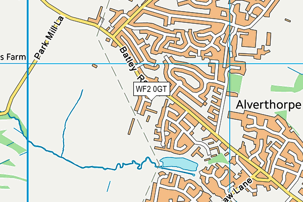 WF2 0GT map - OS VectorMap District (Ordnance Survey)