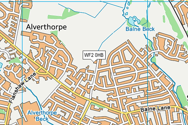 WF2 0HB map - OS VectorMap District (Ordnance Survey)