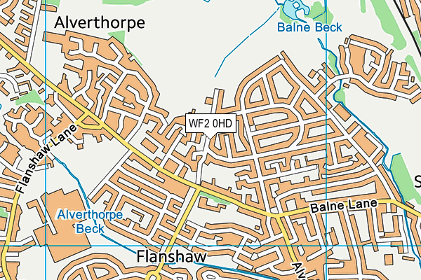 WF2 0HD map - OS VectorMap District (Ordnance Survey)