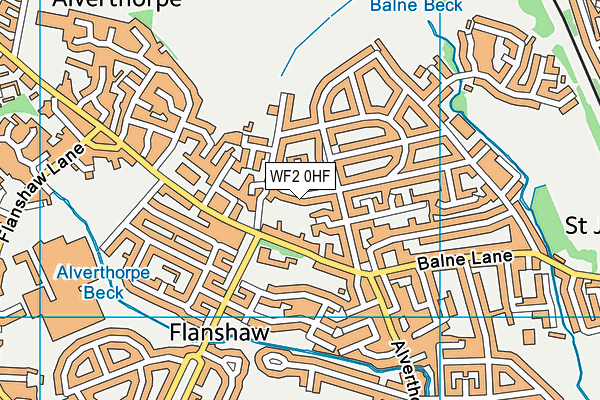 WF2 0HF map - OS VectorMap District (Ordnance Survey)