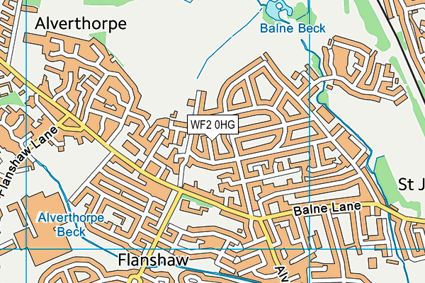 WF2 0HG map - OS VectorMap District (Ordnance Survey)